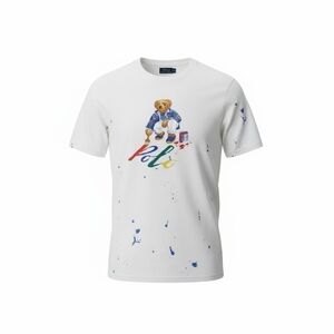 Polo by Ralph Lauren Kids White Tee with Bear and Colorful Accents LARGE 14-16